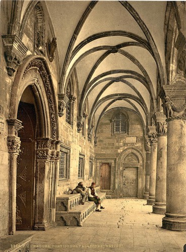 [Ragusa, the Rettori Palace portico, Dalmatia, Austro-Hungary]